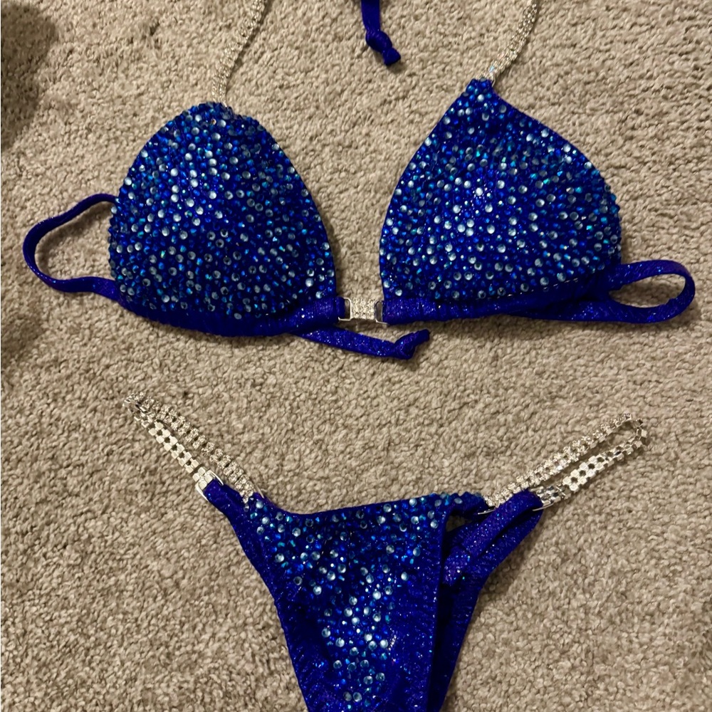 Blue Sequin Bikini Set